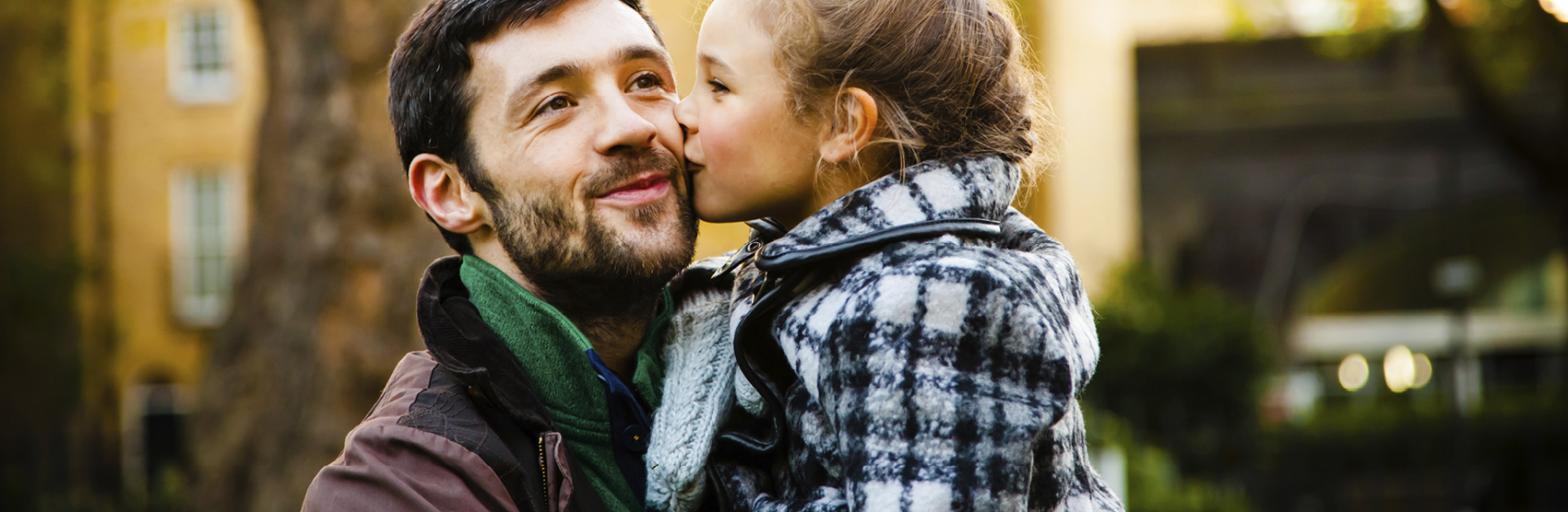 Father with young daughter