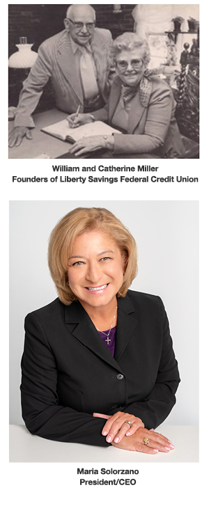 Photos of William Miller, Catherine Miller and current CEO, Maria Solorzano.